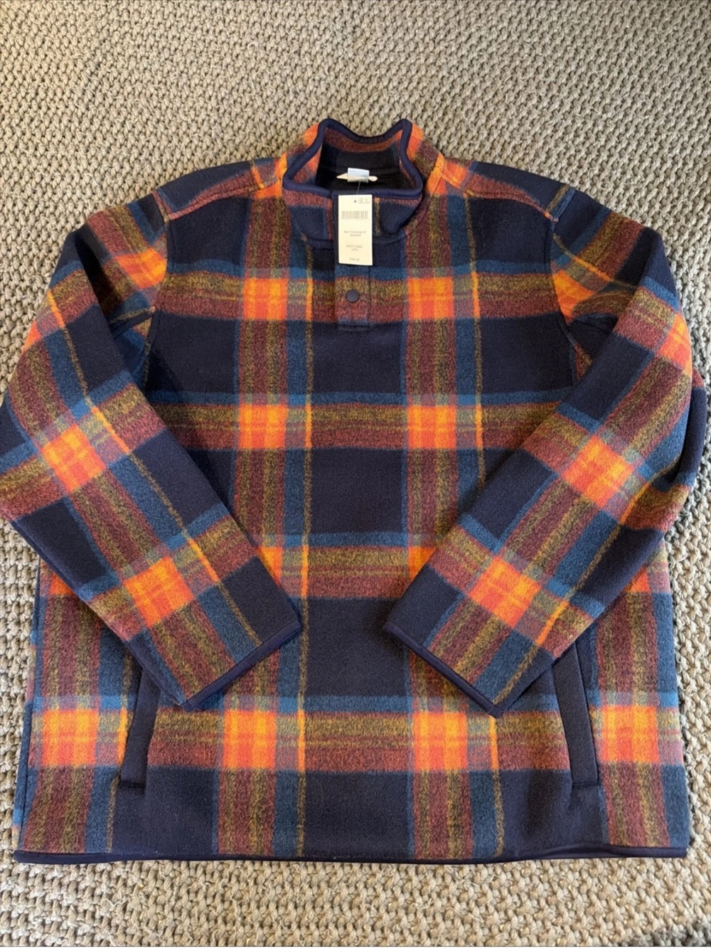 NEW Duluth Trading Co Timberlodge 1/4 Snap Mock Pullover Sweater Men Size L